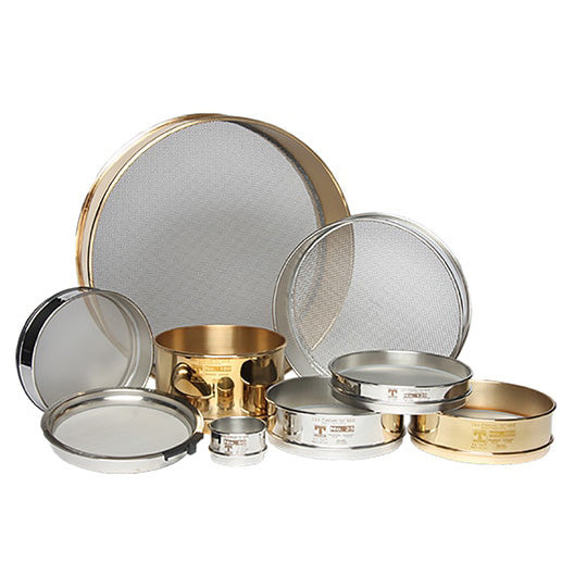 image of 12" W.S. Tyler™ U.S. Standard Sieves - Stainless Frame, Stainless Mesh - Half Height
