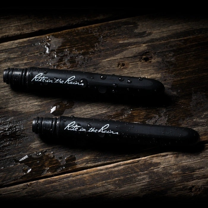 Rite In The Rain Penna Tascabile Nera Per Tutte Le Stagioni, Set Da 2, Scrive Sott'acqua, Con Cartuccia Pressurizzata