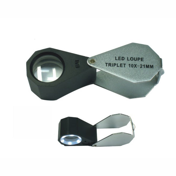 image of LED Triplet Hand Lens 10X, 20X & 30X